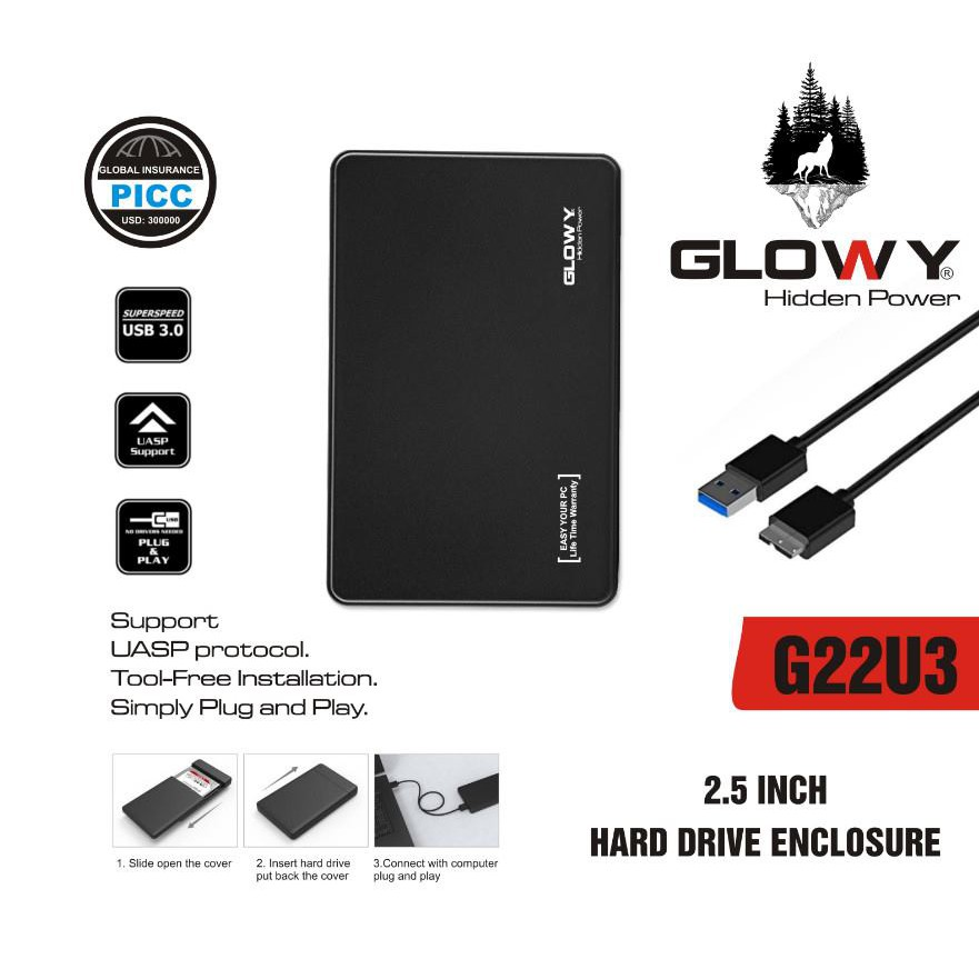 Box HDD GLOWAY G22U3 2.5 USB 3.0 Black