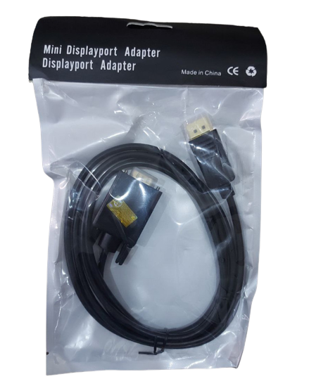 Cable DisplayPort to VGA 1.8m Dây tròn trơn (DisplayPort đực sang VGA đực)