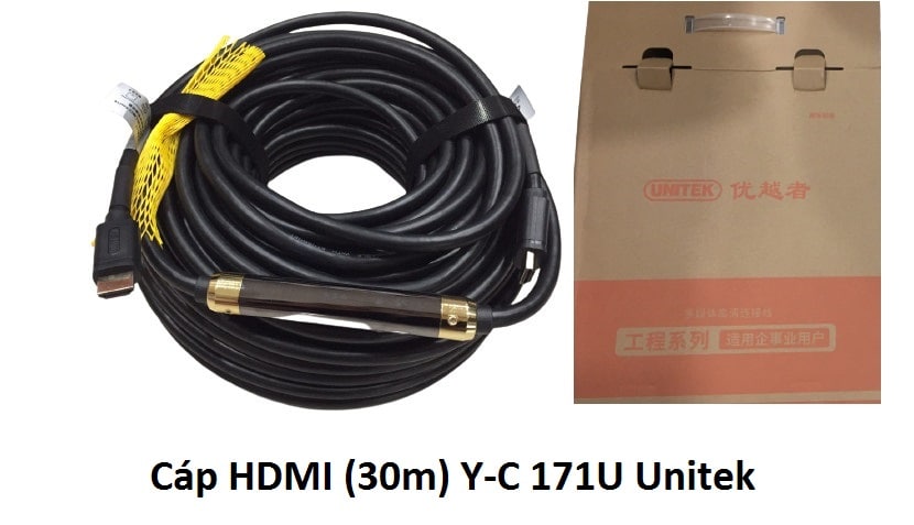 Cable HDMI 30m UNITEK YC 171U 4K (Dây tròn trơn, hàng cao cấp)
