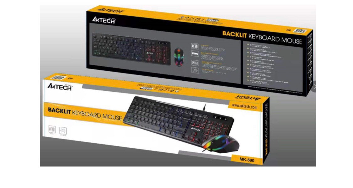 Combo Keyboard + Mouse A4TECH MK-590 LED USB Công ty KCC