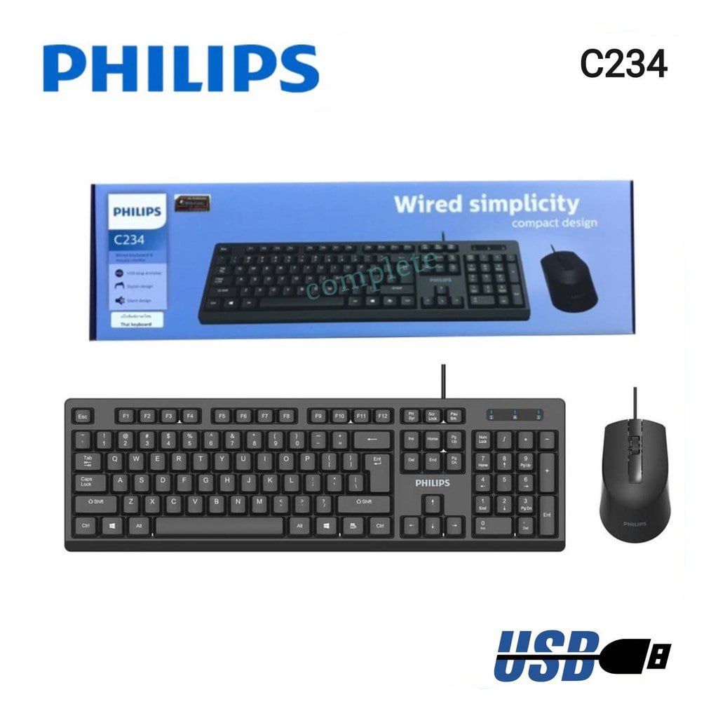 Combo Keyboard + Mouse PHILIPS C234 USB Công ty