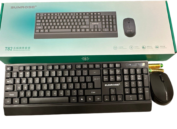 Combo ko dây Keyboard + Mouse SUNROSE T82 Công ty (Có pin, 1xAA, 1xAA) (ĐTKT)