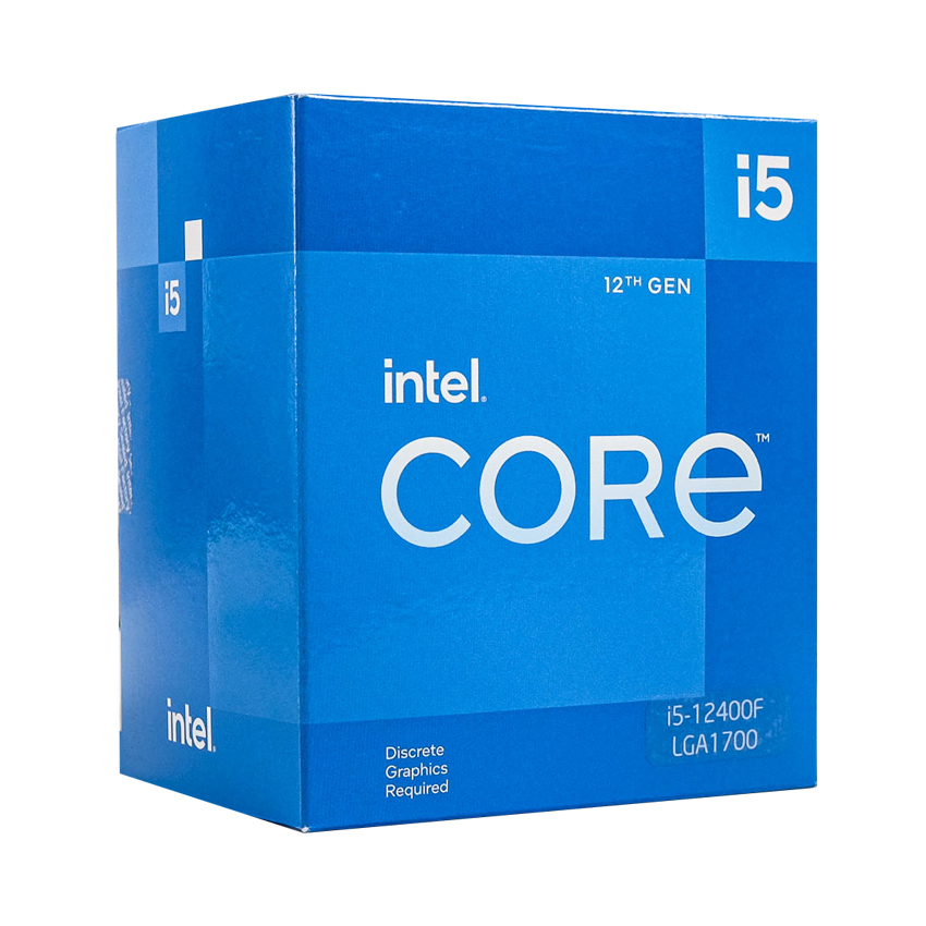 CPU SK 1700 v1 Intel Core i5-12400F Box Chính hãng (2.5GHz up to 4.4GHz, 6 nhân, 12 luồng, 18MB, 65W, dùng VGA)