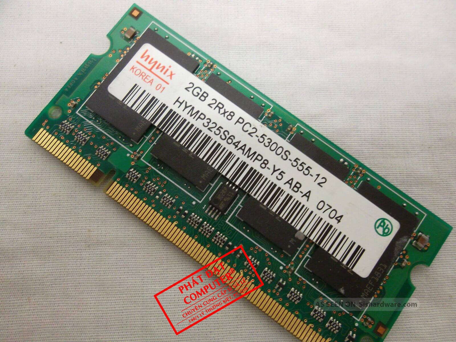 DDR2 LAPTOP 2G/800 HYNIX/SAMSUNG/MICRON/KINGSTON... Tháo máy (No box)