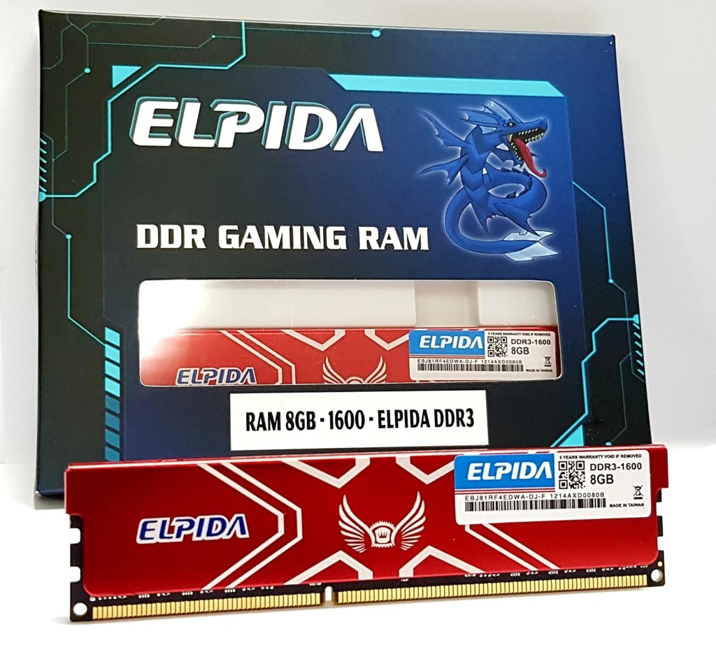 DDR3 PC 8G/1600 ELPIDA Tản nhiệt New Công ty (Box)