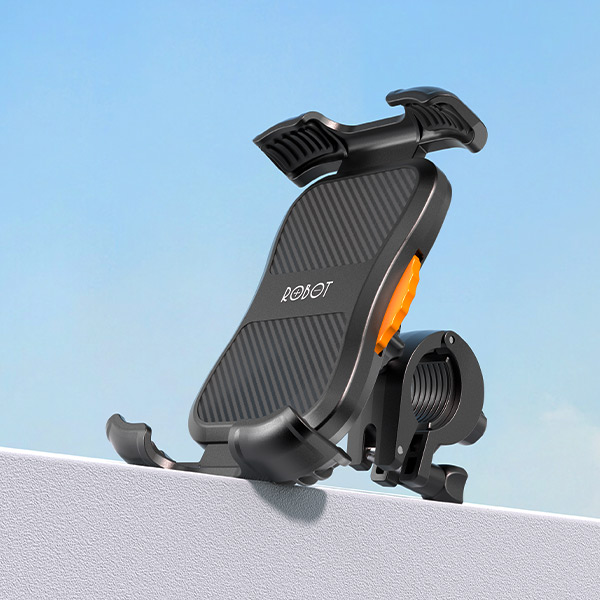 Giá đỡ điện thoại xe  máy ROBOT RT-MH03 Black+Orange (Nhựa ABS+PC, 105x145x64mm)