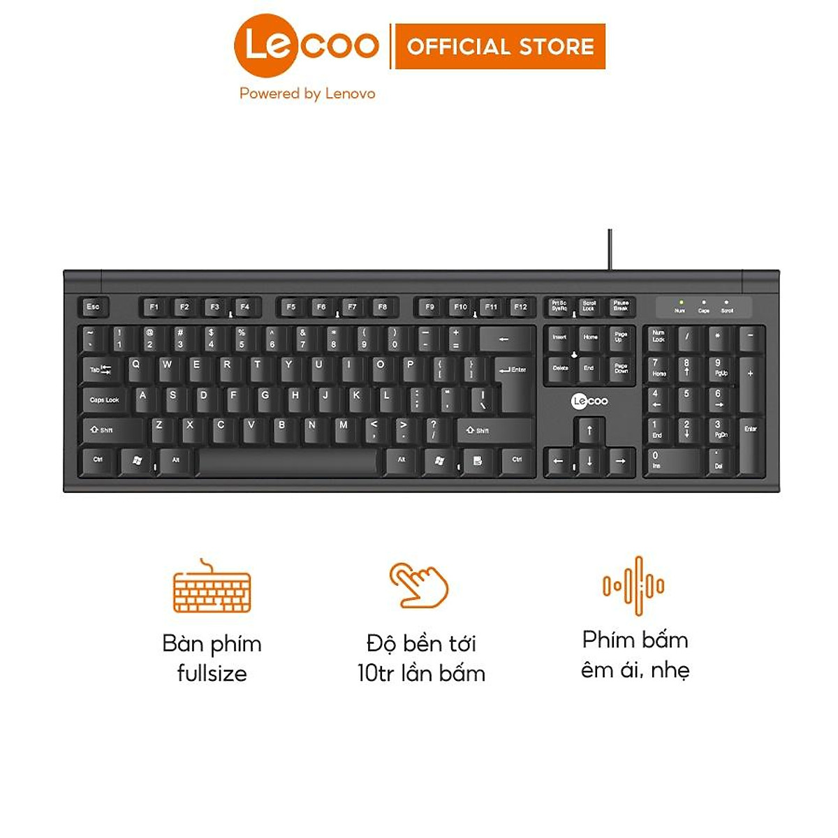 Keyboard LECOO KB101 USB Chính hãng (Phím văn phòng)