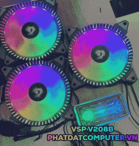 Bộ kit 3 Fan Led RGB + Hub VSP V208B(THAY THẾ CHO V306C  TẠM HẾT)