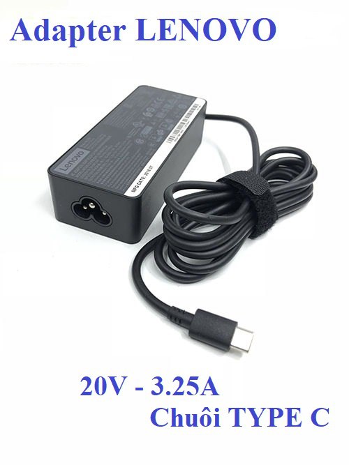 Adapter Apower for LENOVO 20V-3.25A 65W Đầu TYPE-C (Kèm dây nguồn, Full Box) THAY THẾ CHO  20V-2.25A 45W