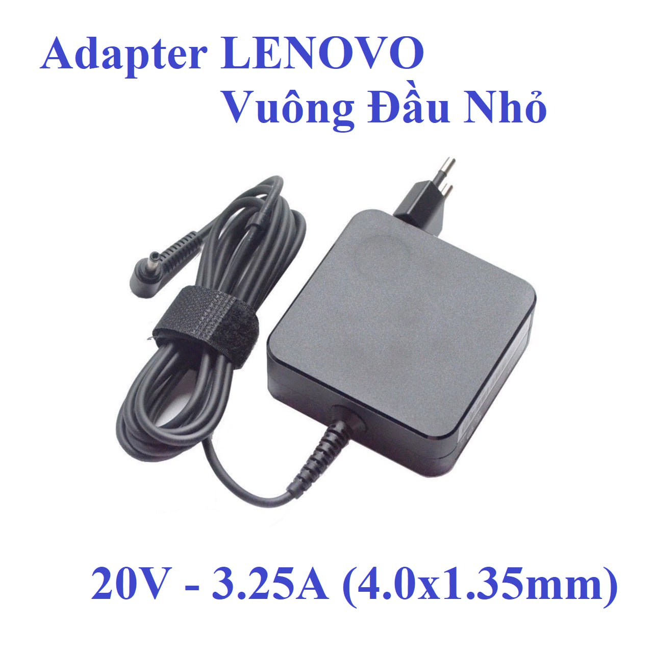 Adapter Apower for LENOVO 20V-3.25A Vuông Đầu nhỏ (4.0x1.35 mm, Kèm dây nguồn, Box)  THAY THẾ CHO 19V-2.25A 42W