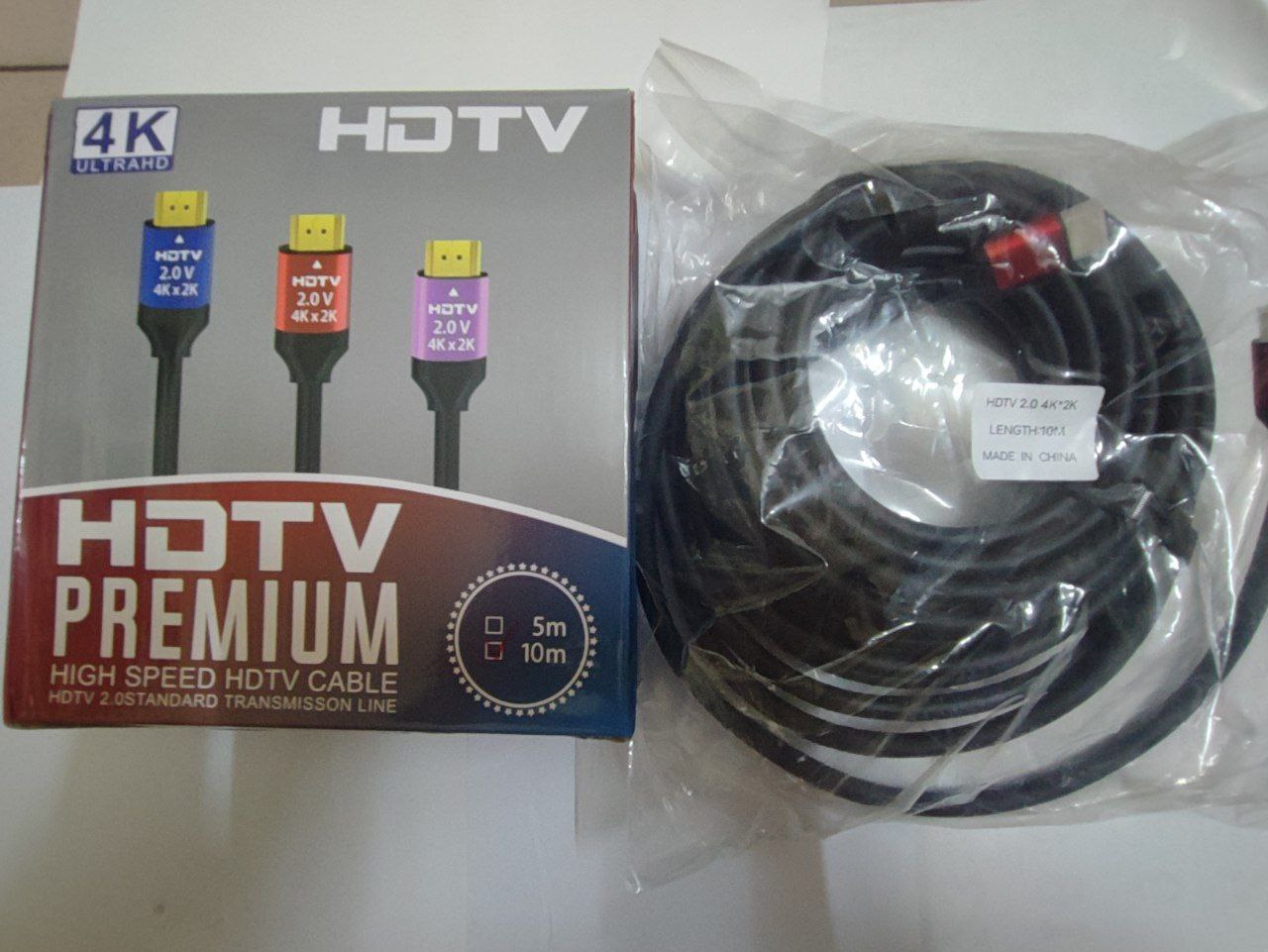 Cable HDMI 10m HIGHSPEED HDTV 4K (Dây tròn trơn, Box) THAY THẾ CHO  10m 1.4 306 HIGH SPEED