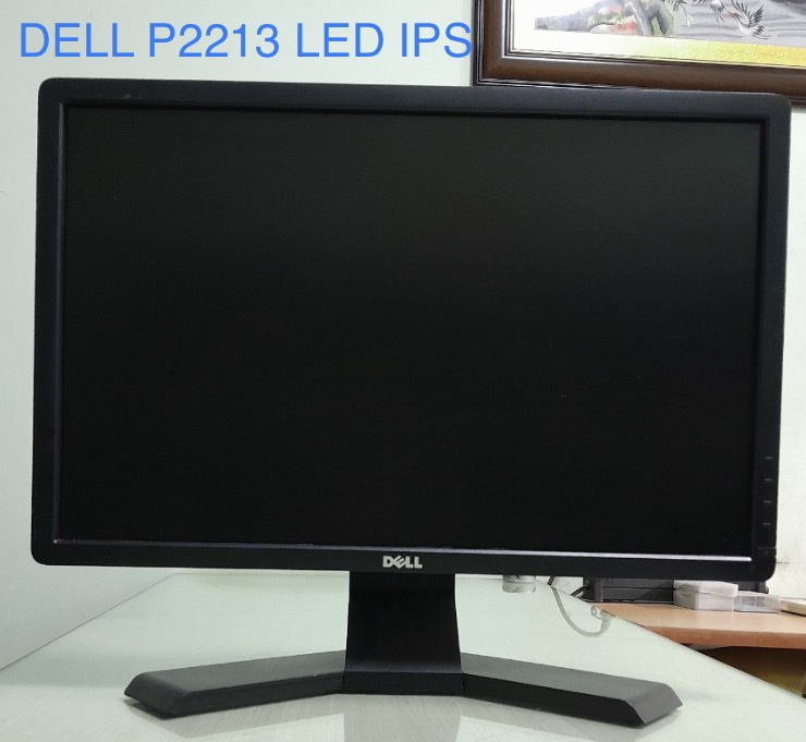LCD RN 22' DELL P2213 Wide Cũ NoBox (LED- VGA, DVI 24+1, DP, 1680x1050, 60Hz, Treo tường, Kèm chân, Ko kèm phụ kiện)