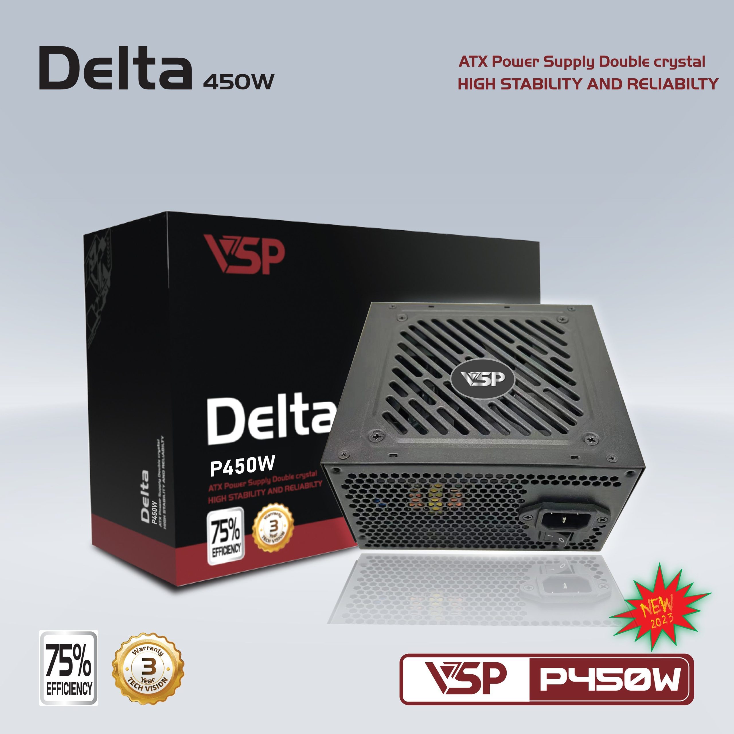 Nguồn CST VSP Delta P450W Chính hãng (4+4pin, 6+2pin, Dây dài, Kèm dây nguồn)(Liên hệ nhân viên kinh doanh để được giá tốt hơn)