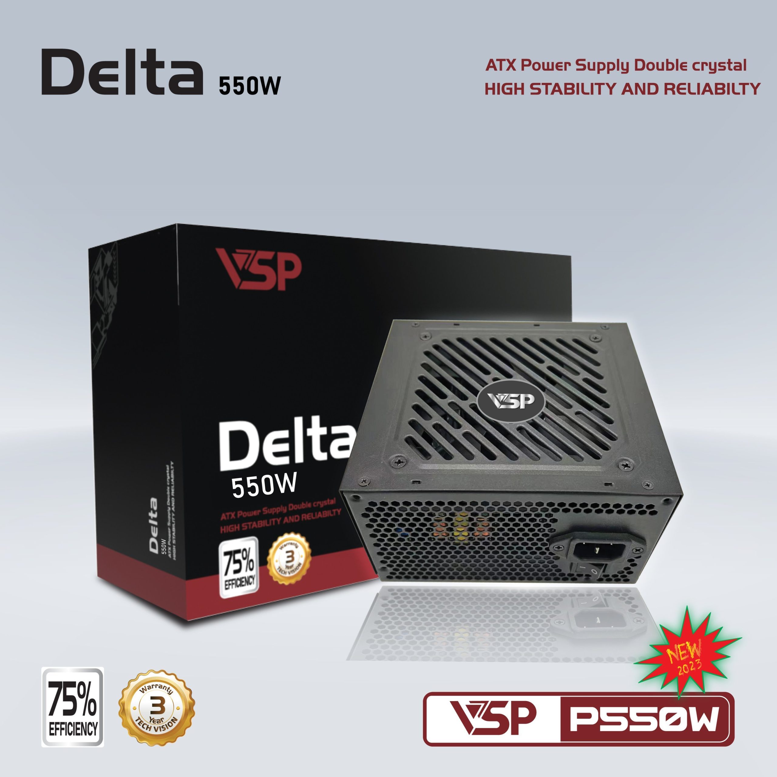 Nguồn CST VSP Delta P550W Chính hãng (4+4pin, 6+2pin, Dây dài, Kèm dây nguồn)(Liên hệ nhân viên kinh doanh để được giá tốt hơn)