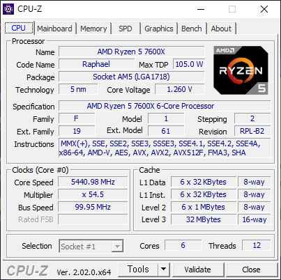 AMD Ryzen 5 7600X