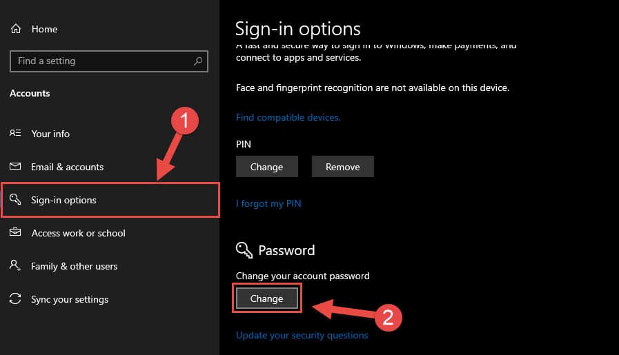 Đổi Mật Khẩu Máy Tính Windows 10 Bằng Settings