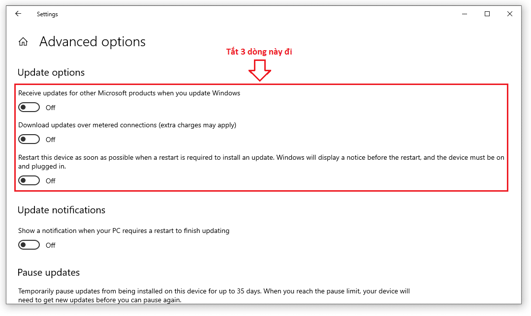 Hướng dẫn cách tắt update Win 10
