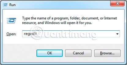 Mở regedit