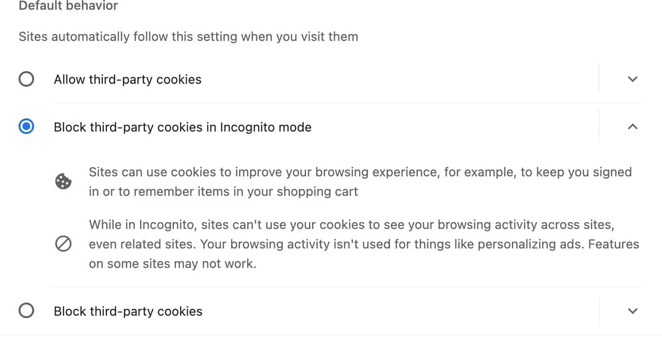 Cài đặt cookie Google Chrome trên macOS