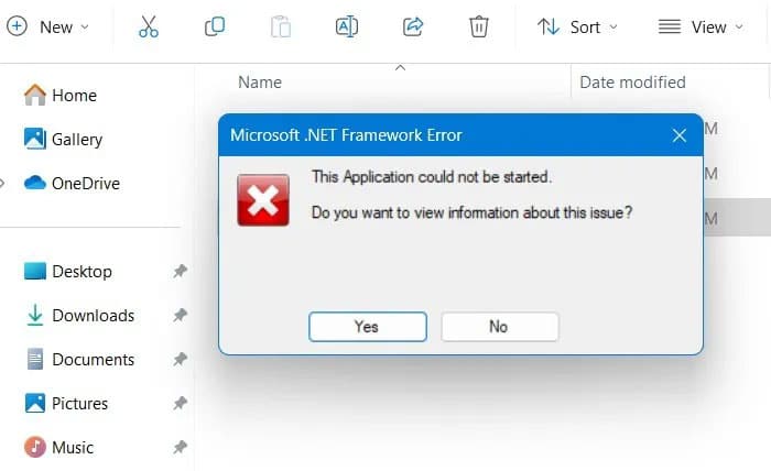 Lỗi .NET Framework The application could not be started