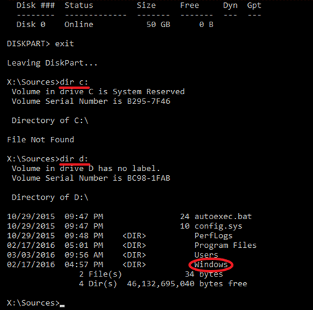 Sử dụng Command Prompt để tìm ra ổ đĩa chạy Windows