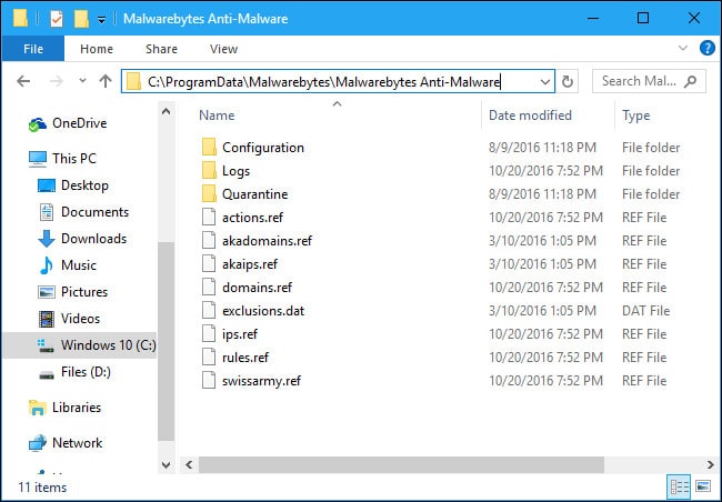 Thư mục Malwarebytes Ati-Malware