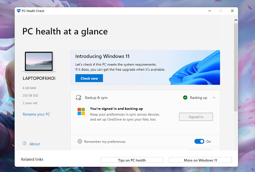 Download Windows PC Health Check Hướng Dẫn Chi Tiết Từng Bước