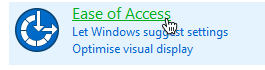Nhấp vào tiêu đề Ease of Acces