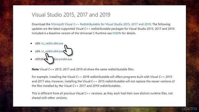 Cài đặt gói Microsoft Visual C++ Redistributable