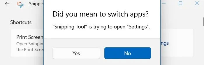 Xác nhận khi thấy thông báo “Did you mean to switch apps?”