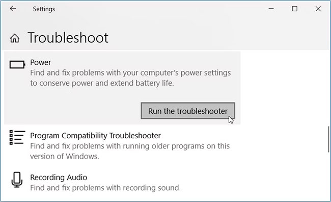 Power troubleshooter