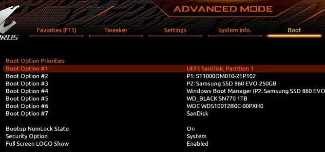 Cài đặt Boot Option trong BIOS