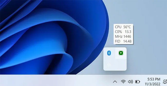 Hiển thị nhiệt độ CPU trên thanh tác vụ