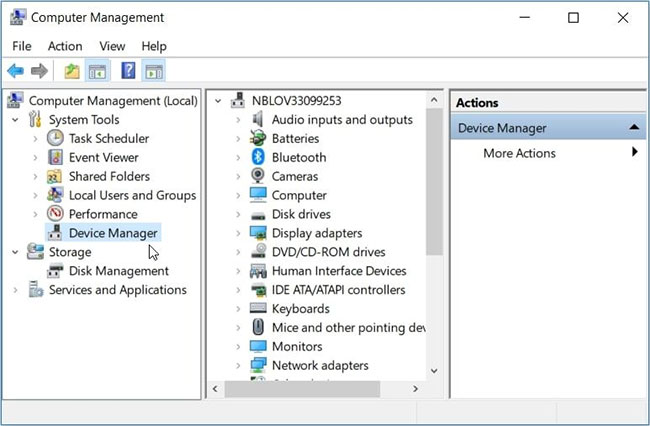 Mở Device Manager bằng Computer Management