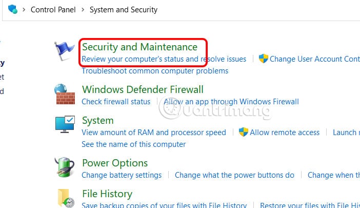 Security and Maintenance Windows 11