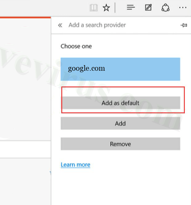 click chọn Add as default