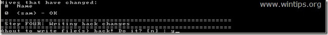 Tại mục câu hỏi About to write file(s) back, nhập Y (yes) rồi nhấn Enter.