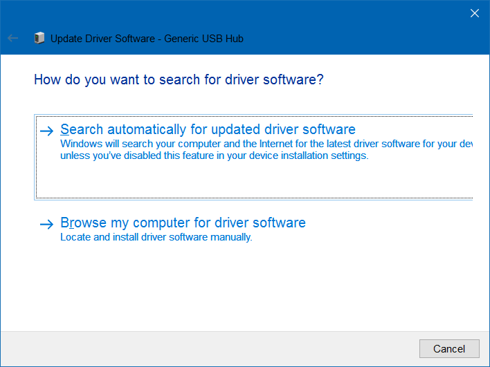 Browse my computer for driver software
