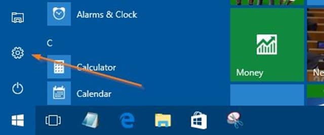 Mở ứng dụng Settings