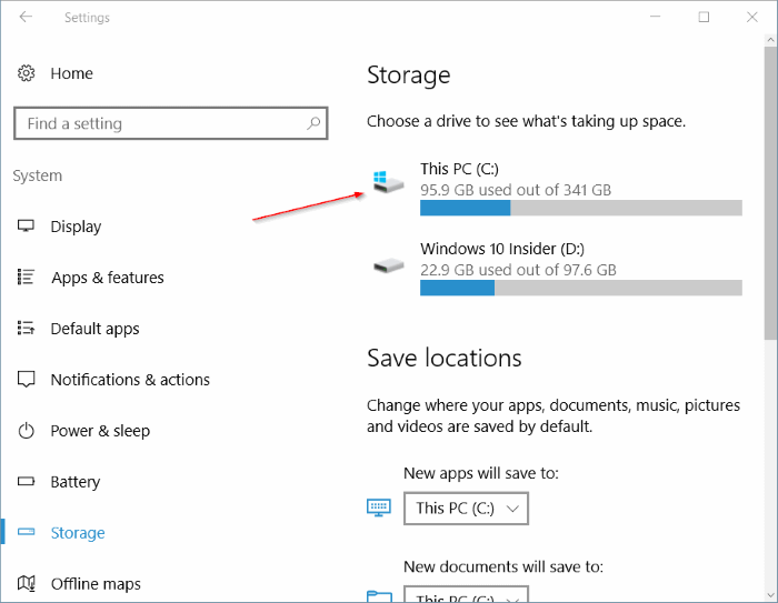 chọn ổ cài đặt Windows 10
