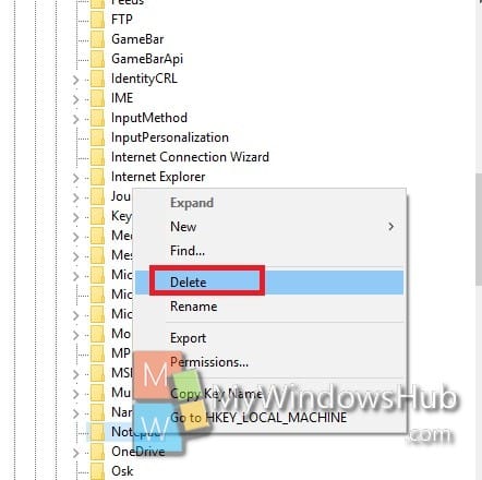 Kích chuột phải Notepad rồi chọn Delete