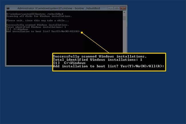 Lệnh sẽ tạo ra điều này trong Command Prompt