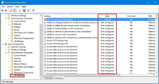 Nếu muốn thay đổi thiết lập tại mục User Configuration