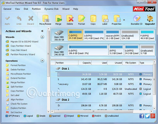 Chạy MiniTool Partition Wizard