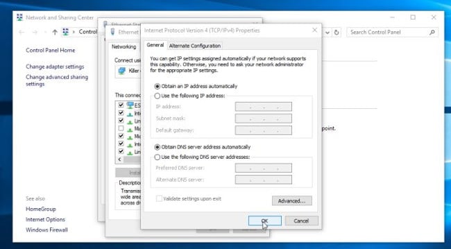 Thiết lập DNS mặc định