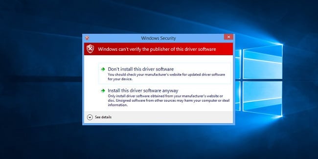 Cách cài đặt driver chưa được Signed trên Windows 10