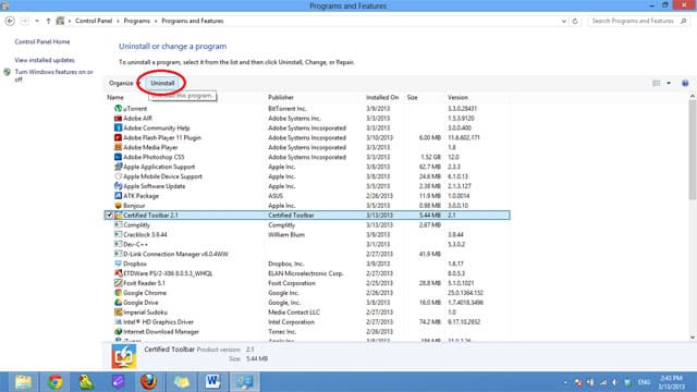Cách gỡ bỏ Certified Toolbar, Ilivid Searchnu... khỏi trình duyệt