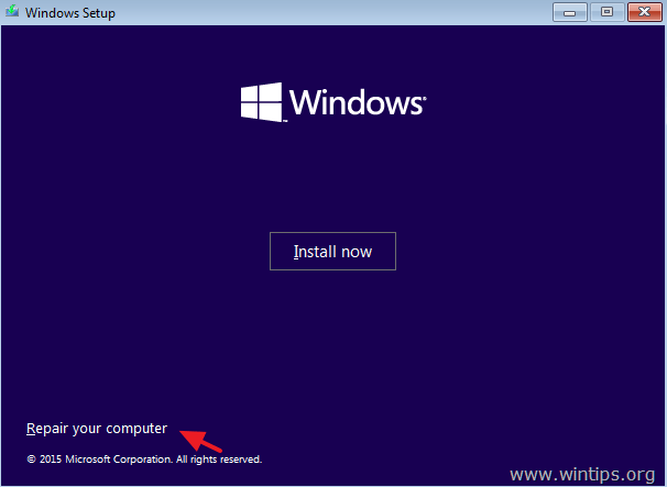 Chọn Repair your computer