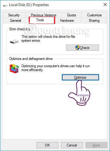 Công cụ chống phân mảnh Disk Defragmenter