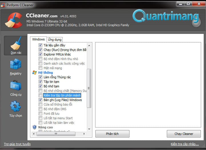 Cách xoá file lặp bằng CCleaner